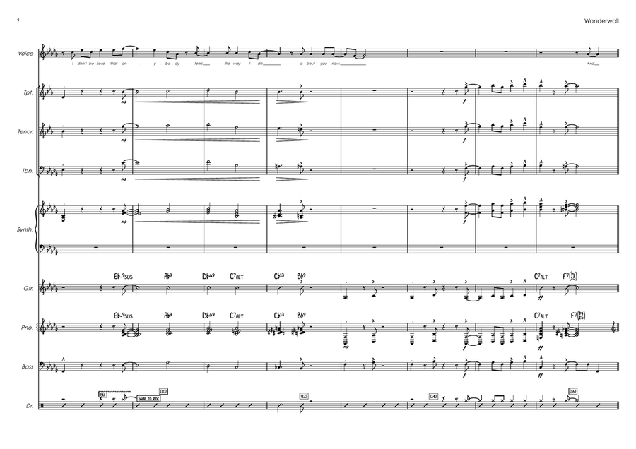Wonderwall Wonderwall Jazz Ensemble scores gallery preview page 4