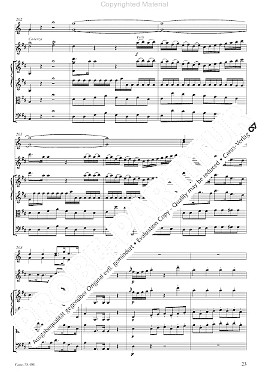 Concerto for Flute in D major (Concerto per il Flauto traverso in D / Flotenkonzert in D) Flute Solo scores gallery preview page 25