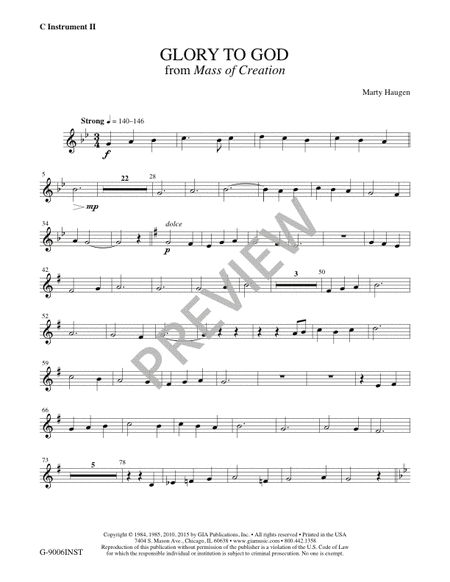 Glory to God from "Mass of Creation" - Full Score and Parts