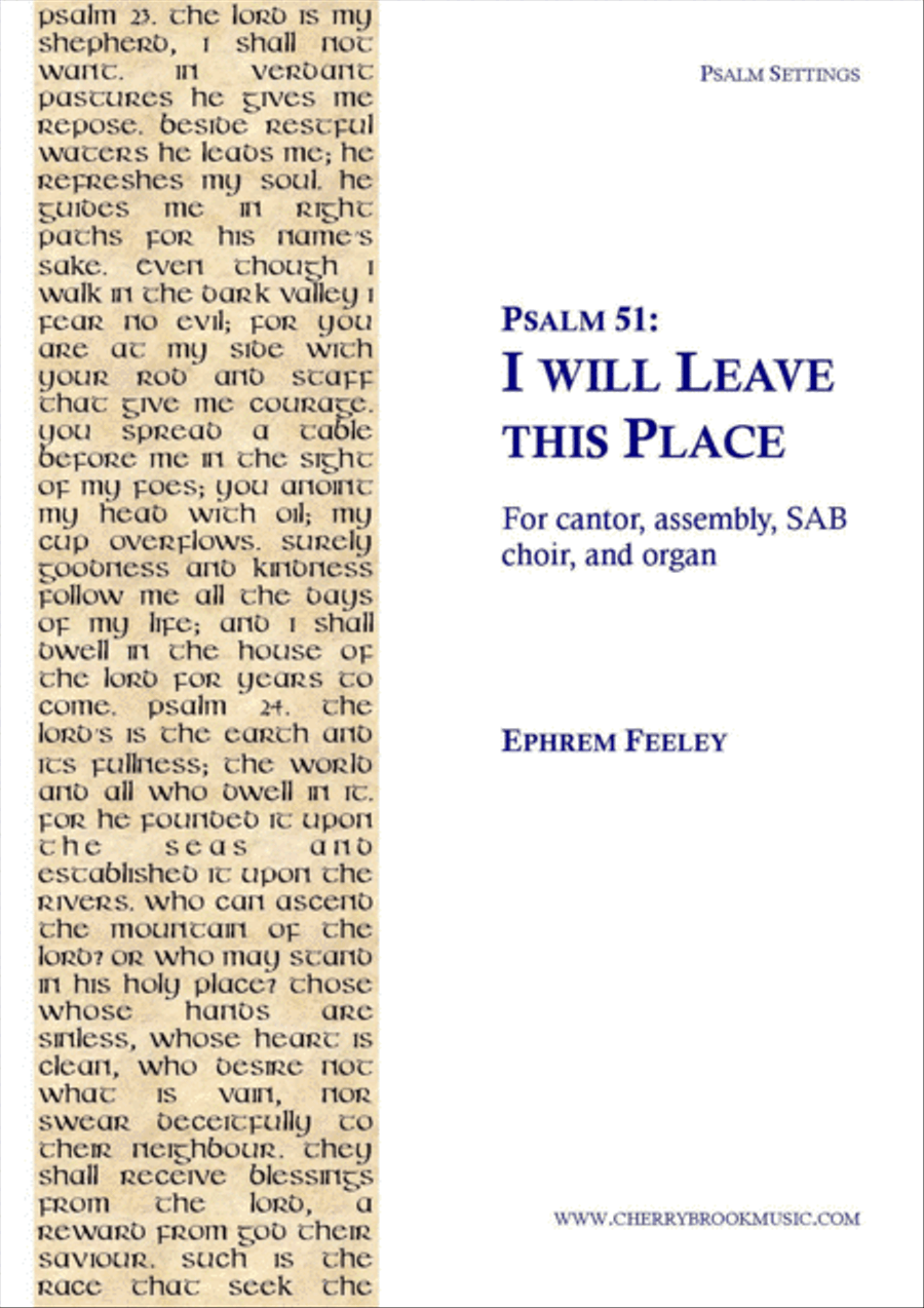Psalm 51: I will Leave this Place 3-Part scores gallery preview page 1