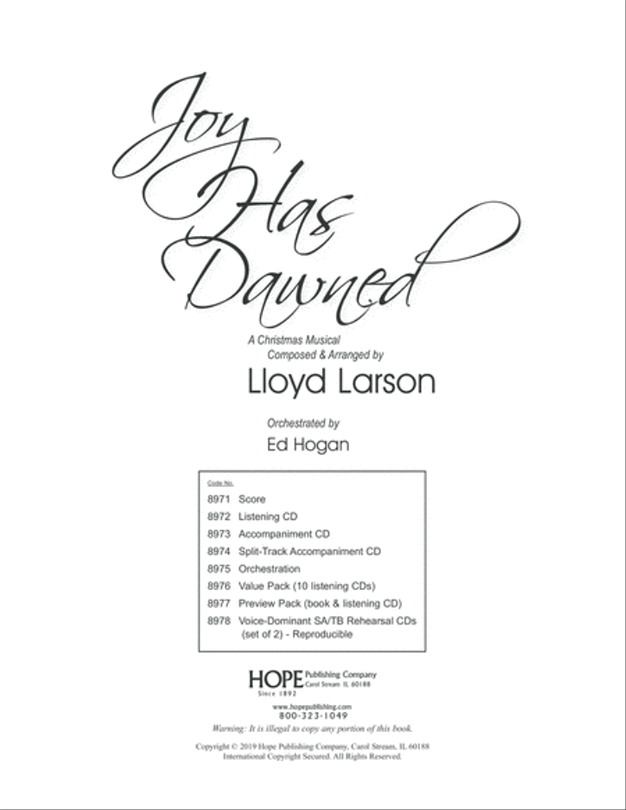 Joy Has Dawned 4-Part scores gallery preview page 3