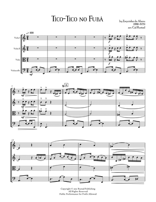 Book cover for Tico-Tico no Fubá - for String Quartet
