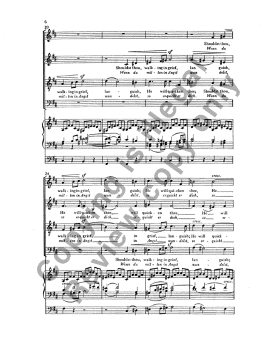 Elijah: He Watching over Israel (Siehe der Hueter Israels) 4-Part scores gallery preview page 5