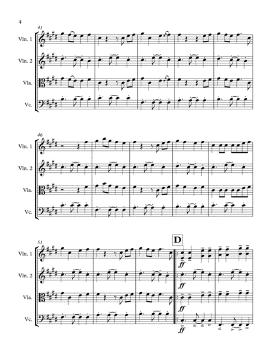 Shape Of You String Quartet scores gallery preview page 5