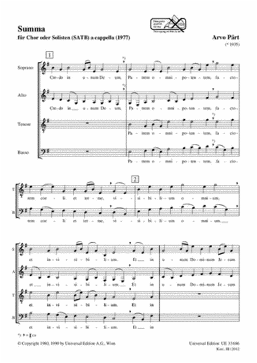 Summa 4-Part scores gallery preview page 1