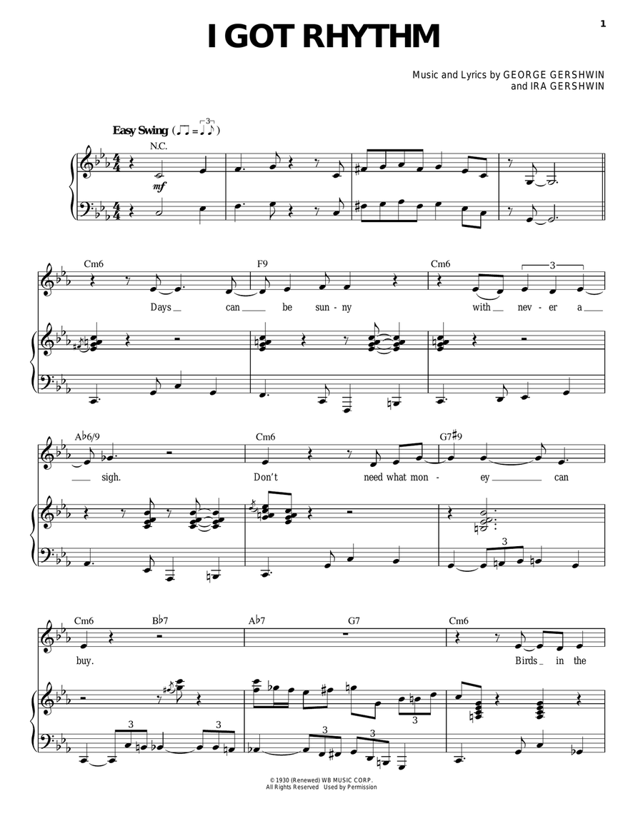 I Got Rhythm Piano, Vocal scores gallery preview page 1