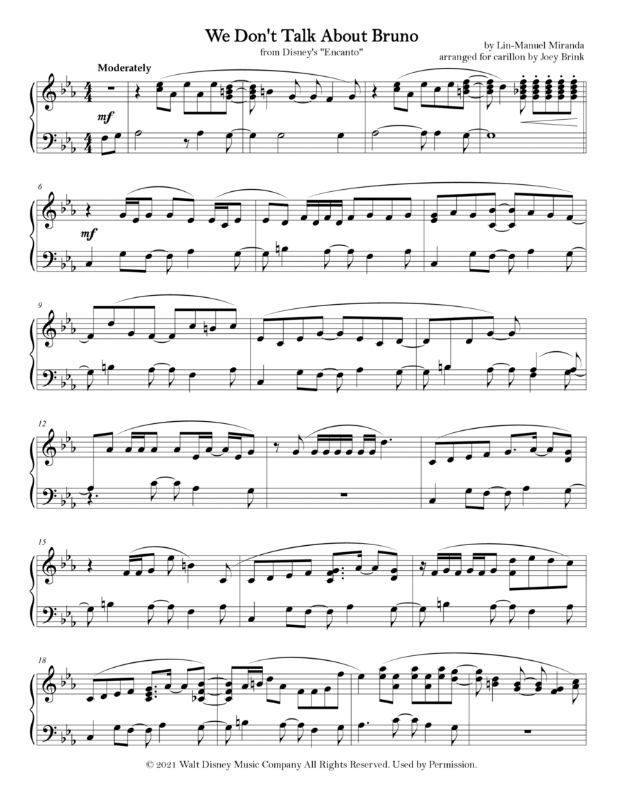 We Don't Talk About Bruno Glockenspiel scores gallery preview page 1