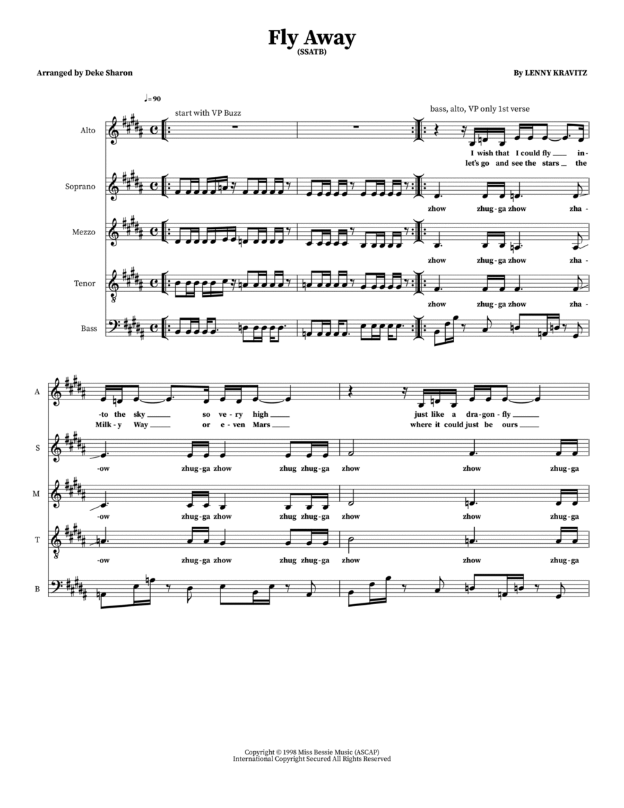 Fly Away Choir scores gallery preview page 1