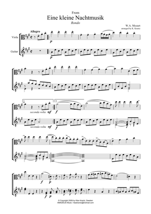 Rondo and Romance (abridged) for viola and easy guitar