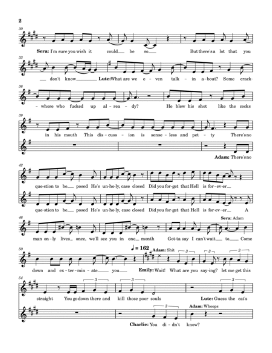 Hazbin Hotel- You Didn't Know: Vocal Lines Vocal Duet scores gallery preview page 2