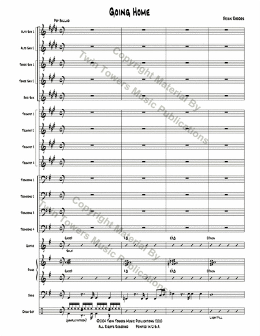 Going Home Going Home Jazz Ensemble scores gallery preview page 3