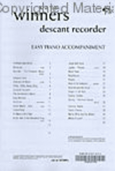 Easy Winners for Recorder (Piano Accompaniment)