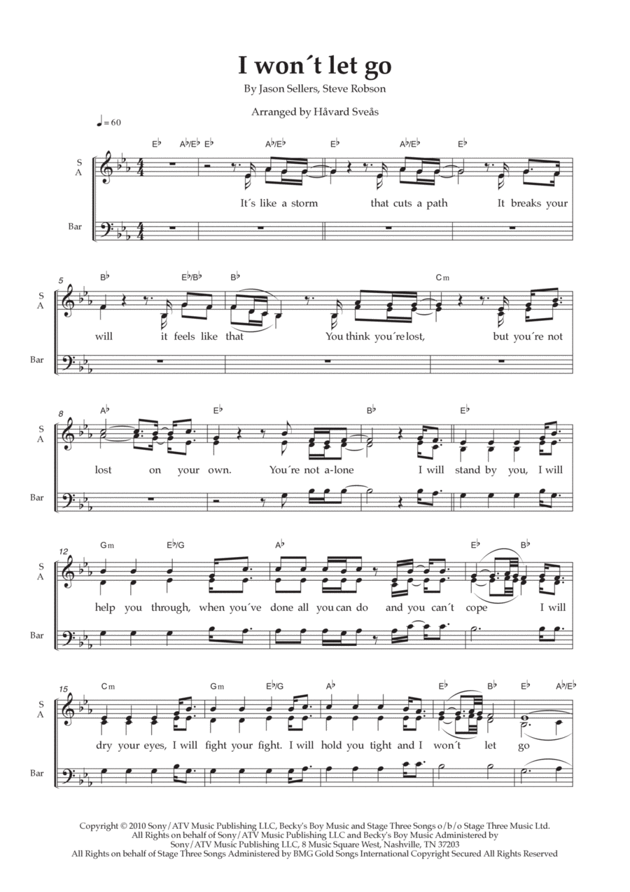 I Won't Let Go 3-Part scores gallery preview page 1