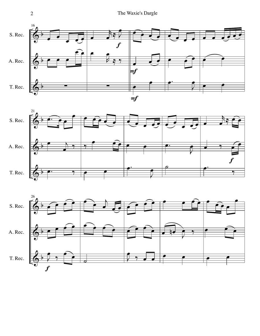 15 easy trios for recorder trio (soprano, alto, tenor) Soprano Recorder scores gallery preview page 2