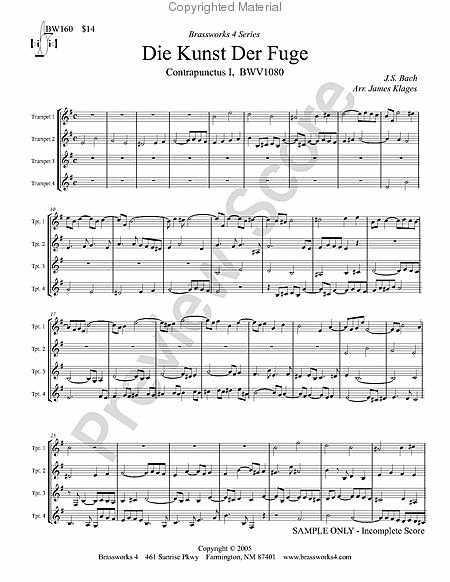 Die Kunst Der Fuge, Contrapunctus I, BWV1080