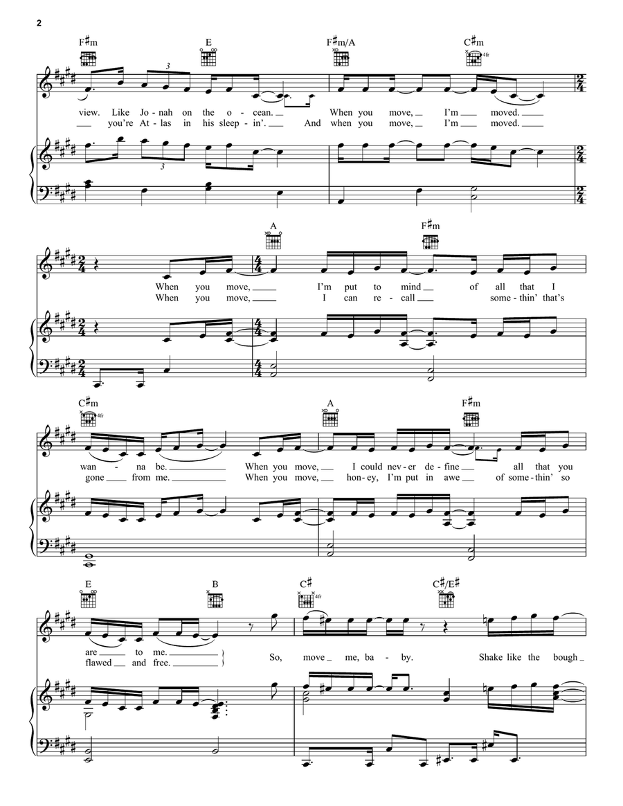 Movement Piano, Vocal, Guitar scores gallery preview page 2