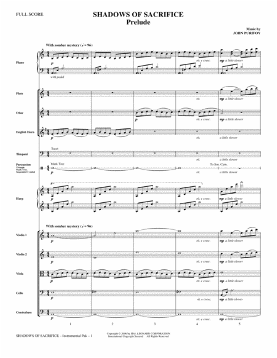 Shadows of Sacrifice - Full Score Choir scores gallery preview page 1