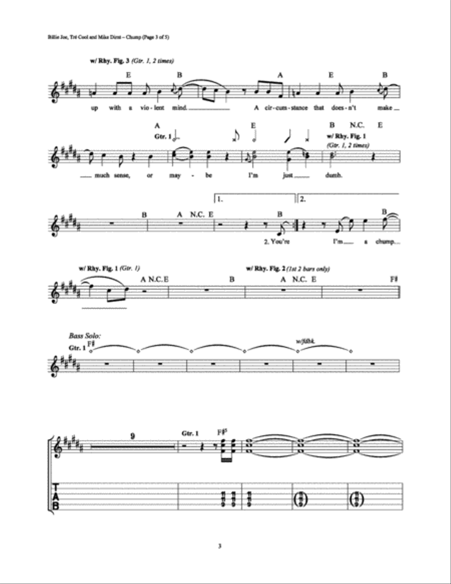 Chump Electric Guitar scores gallery preview page 3