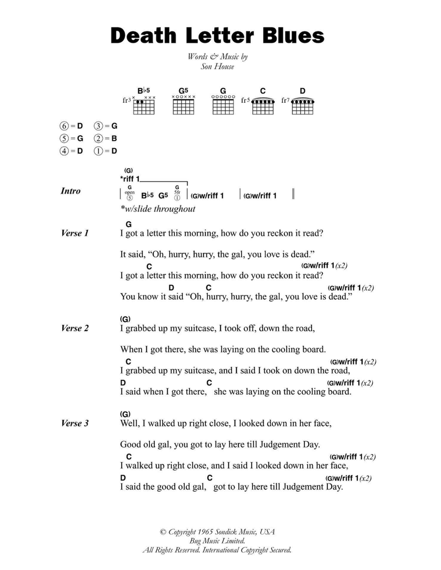 Death Letter Blues Death Letter Blues Electric Guitar scores gallery preview page 1
