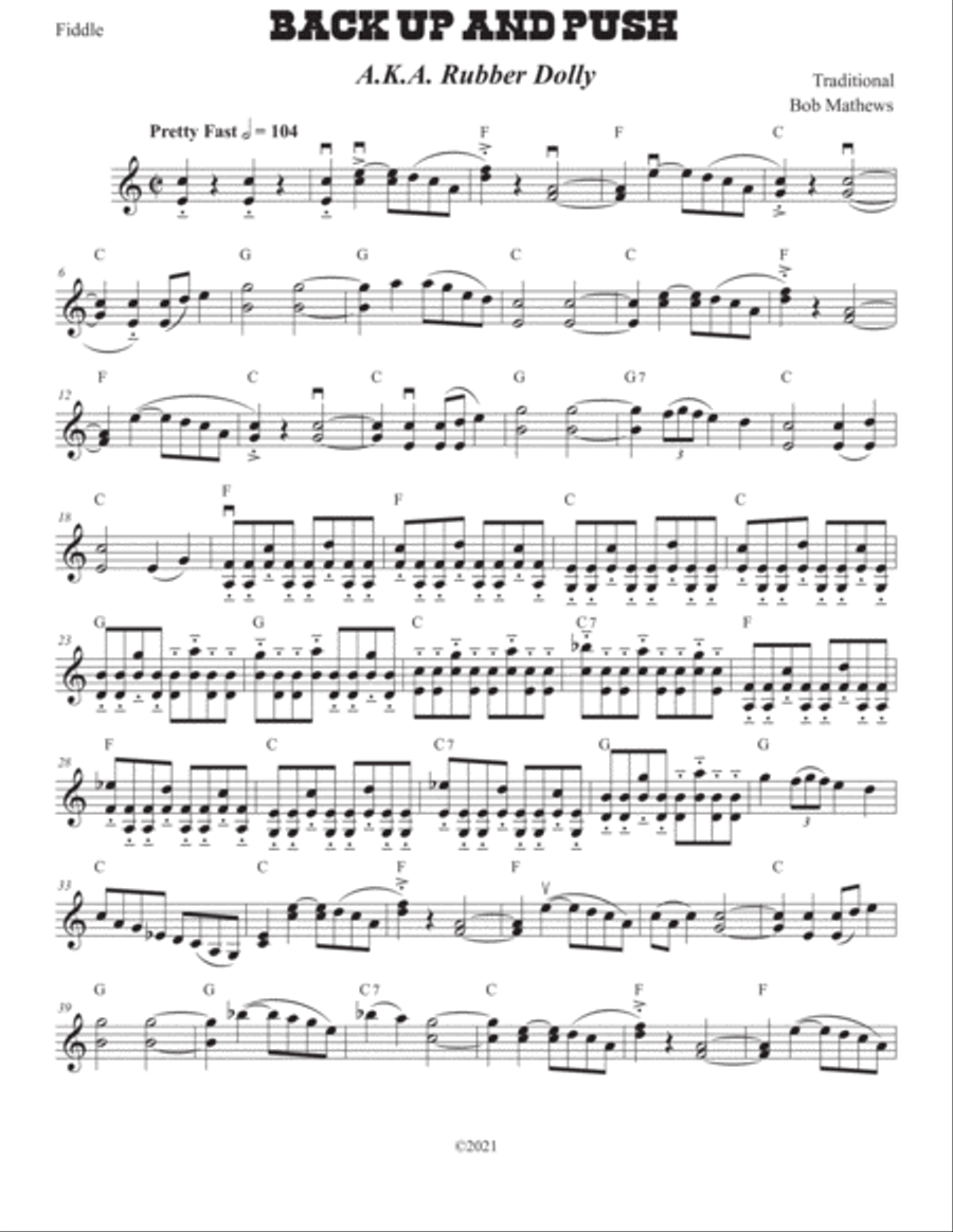 Back Up And Push for Fiddle Violin Solo scores gallery preview page 2
