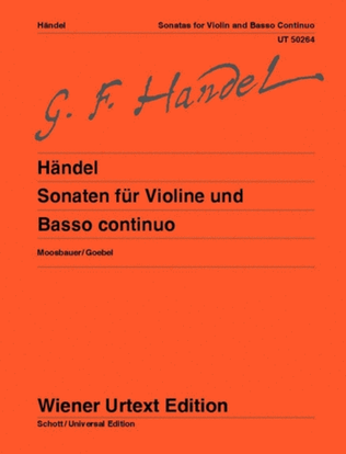 Book cover for Sonaten for Violin and Basso Continuo