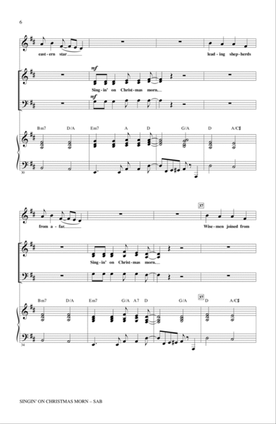 Singin' On Christmas Morn 3-Part scores gallery preview page 4