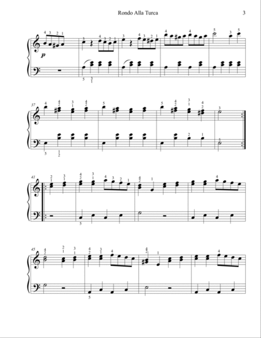 Rondo Alla Turca (Easy Piano) Piano Method scores gallery preview page 3