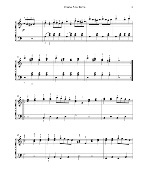 Rondo Alla Turca (Easy Piano) image number null