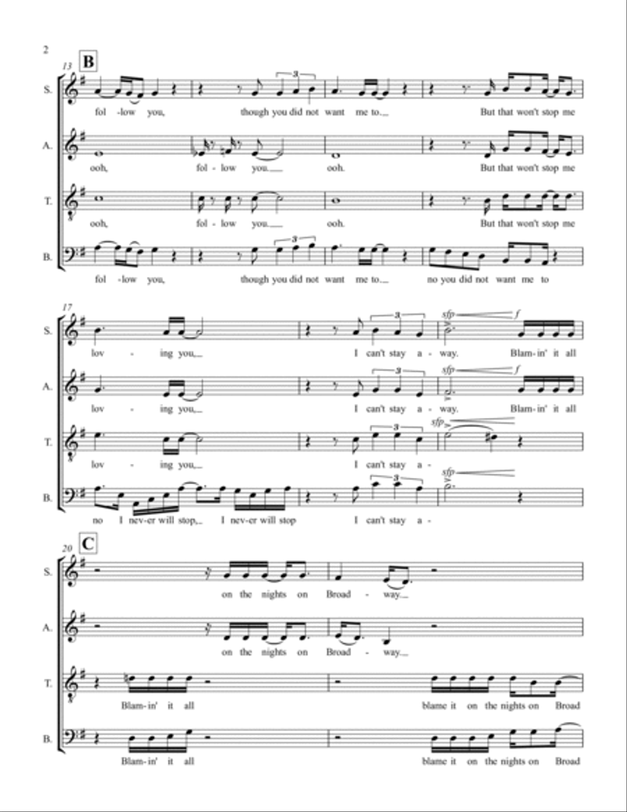 Nights On Broadway Nights On Broadway 4-Part scores gallery preview page 2