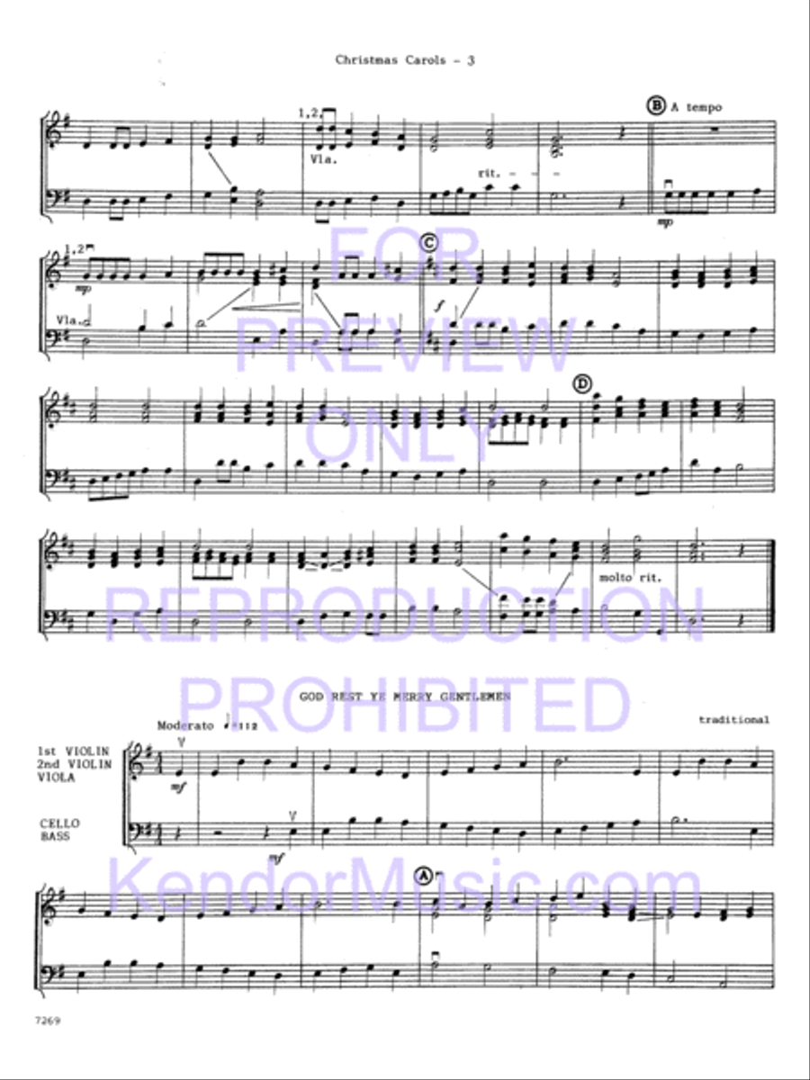 Christmas Carols For Strings String Orchestra scores gallery preview page 5