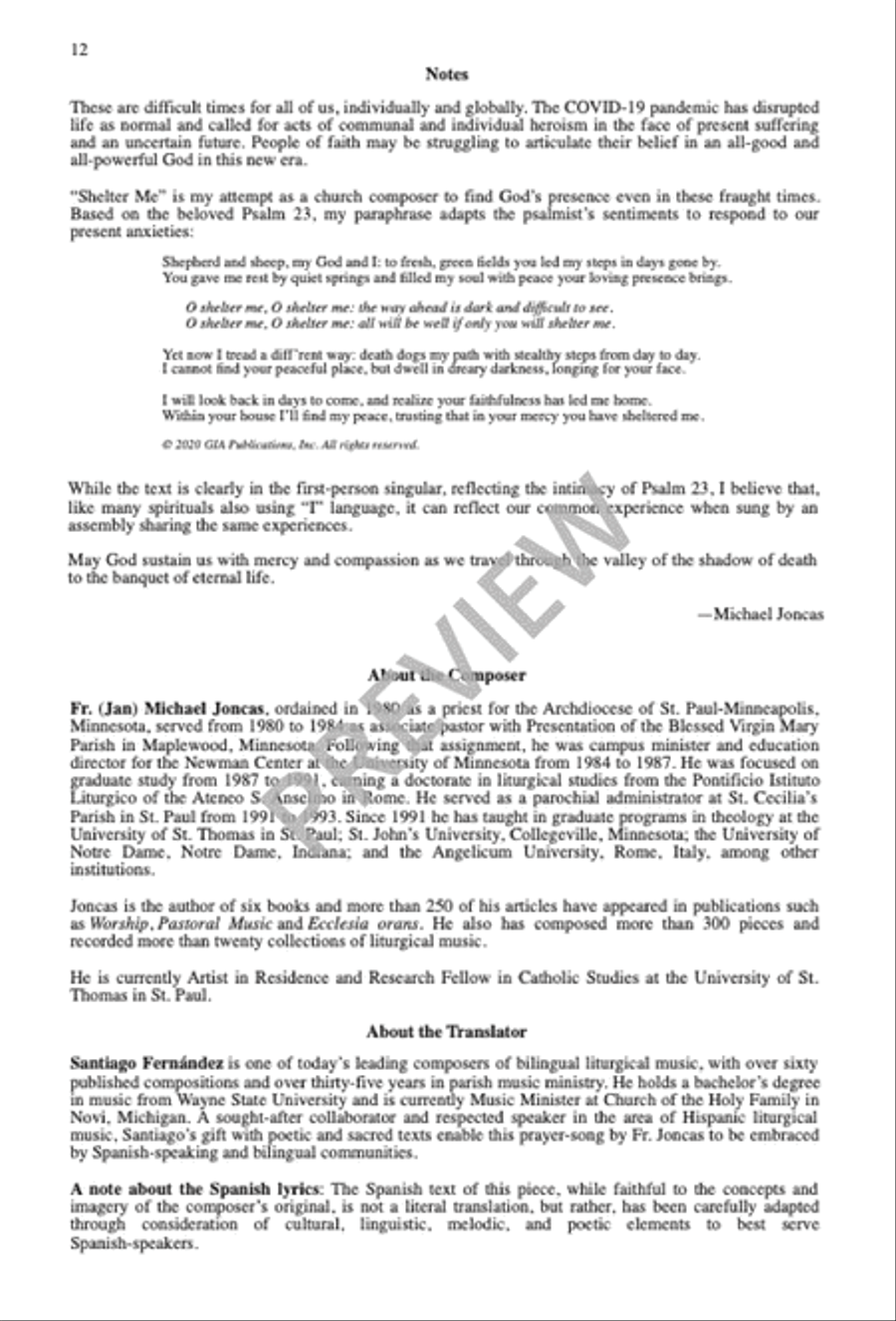 Shelter Me / Protégeme, Two-part edition 2-Part scores gallery preview page 13