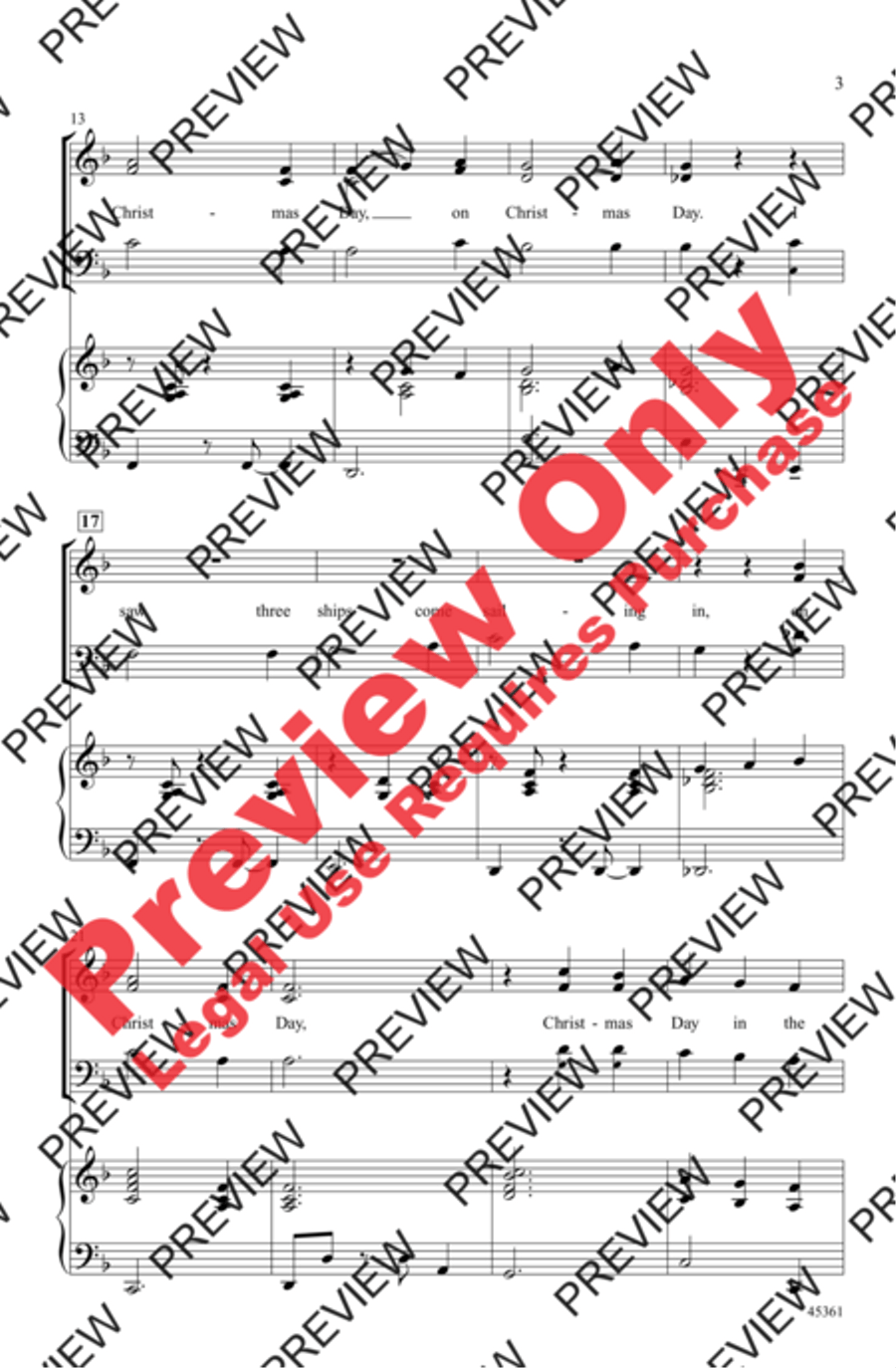 I Saw Three Ships 3-Part scores gallery preview page 3