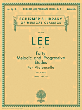 Book cover for 40 Melodic and Progressive Etudes, Op. 31 - Book 1 (Cello)