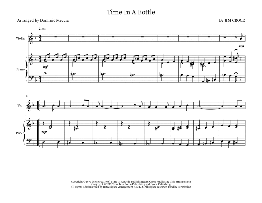 Time In A Bottle Time In A Bottle String Duet scores gallery preview page 1