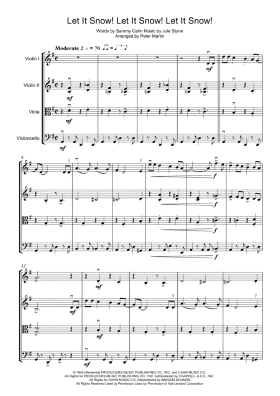 Let It Snow! Let It Snow! Let It Snow! String Quartet scores gallery preview page 5