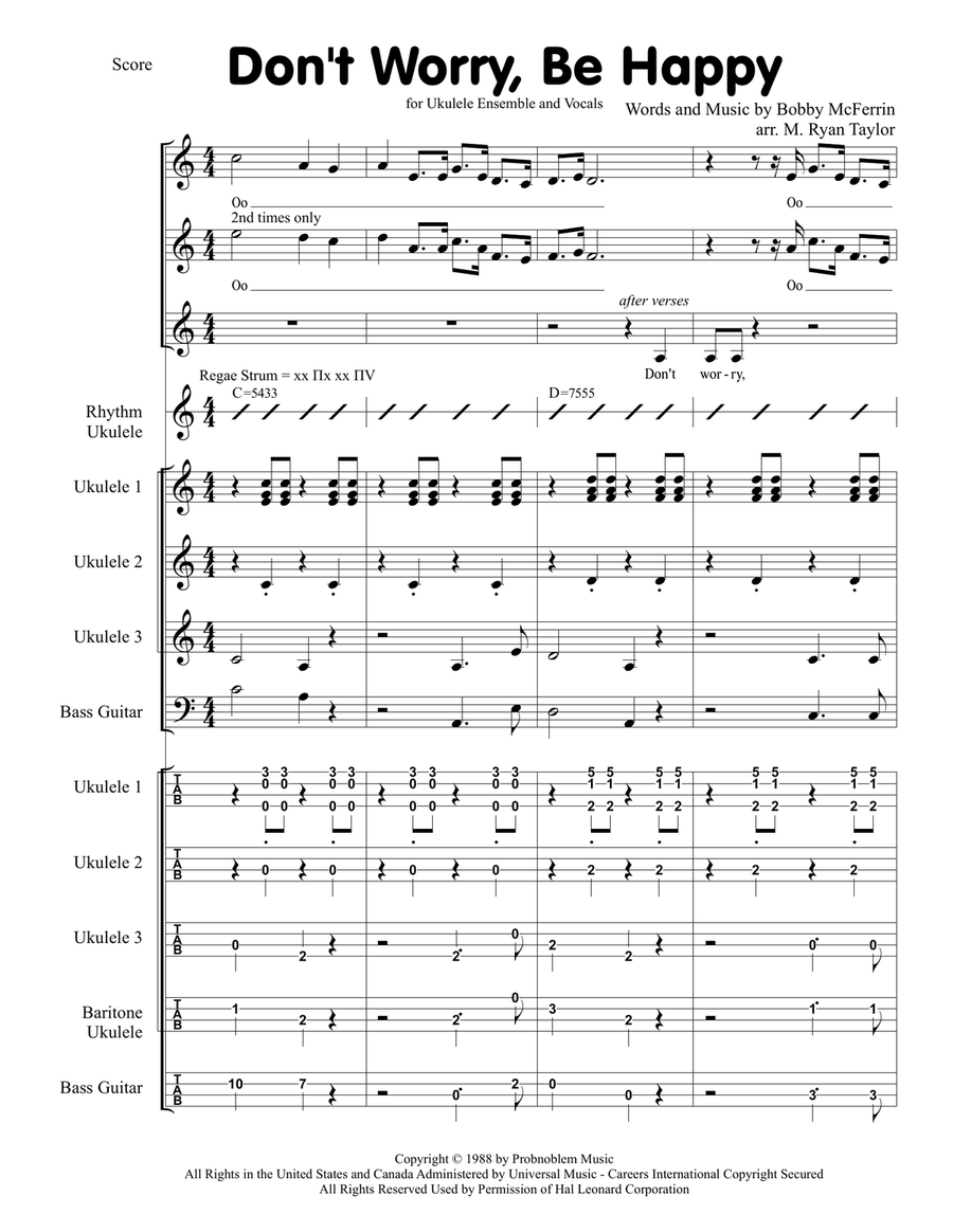 Don't Worry, Be Happy Small Ensemble scores gallery preview page 1
