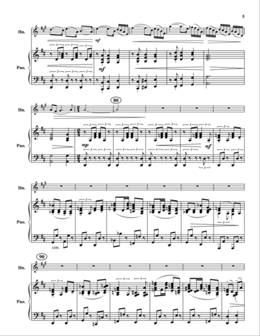 Sonata for Horn Piano Accompaniment scores gallery preview page 5