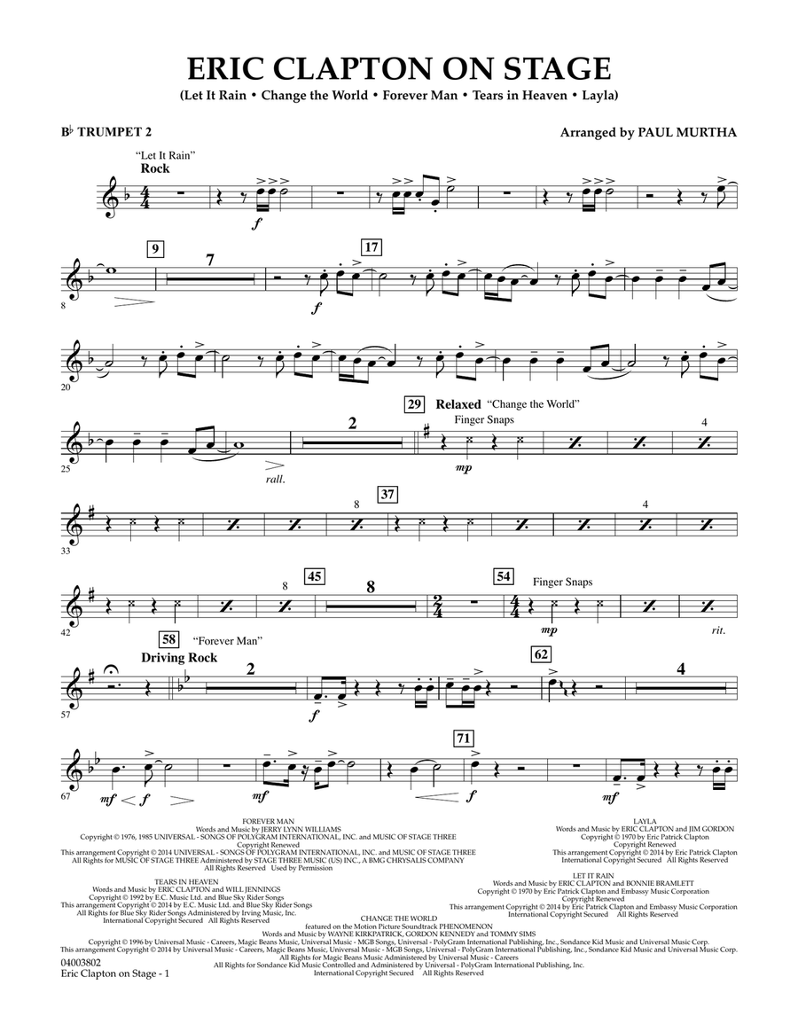 Eric Clapton on Stage - Bb Trumpet 2