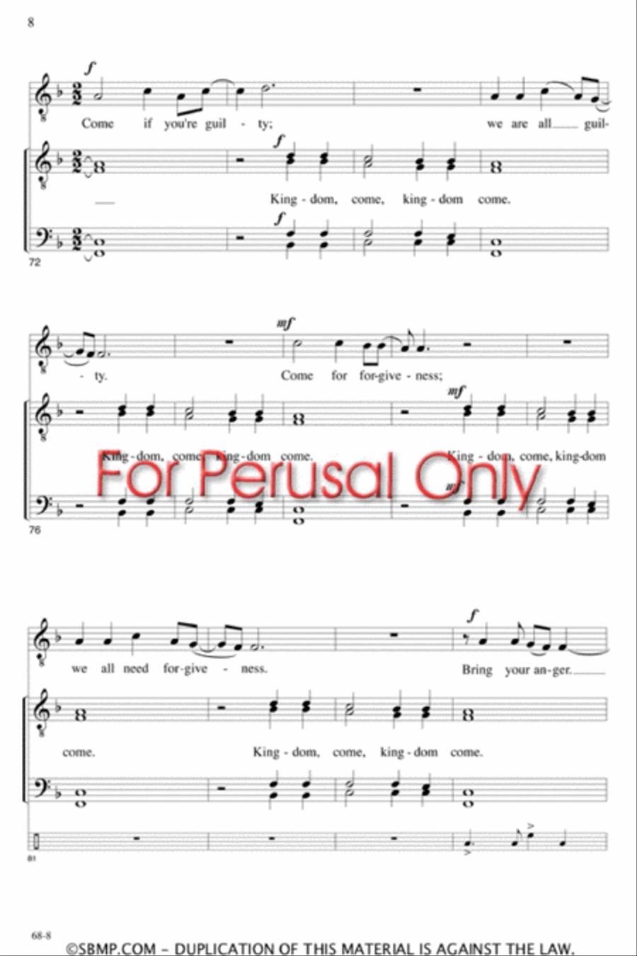 Freedom Come Freedom Come TTBB scores gallery preview page 7