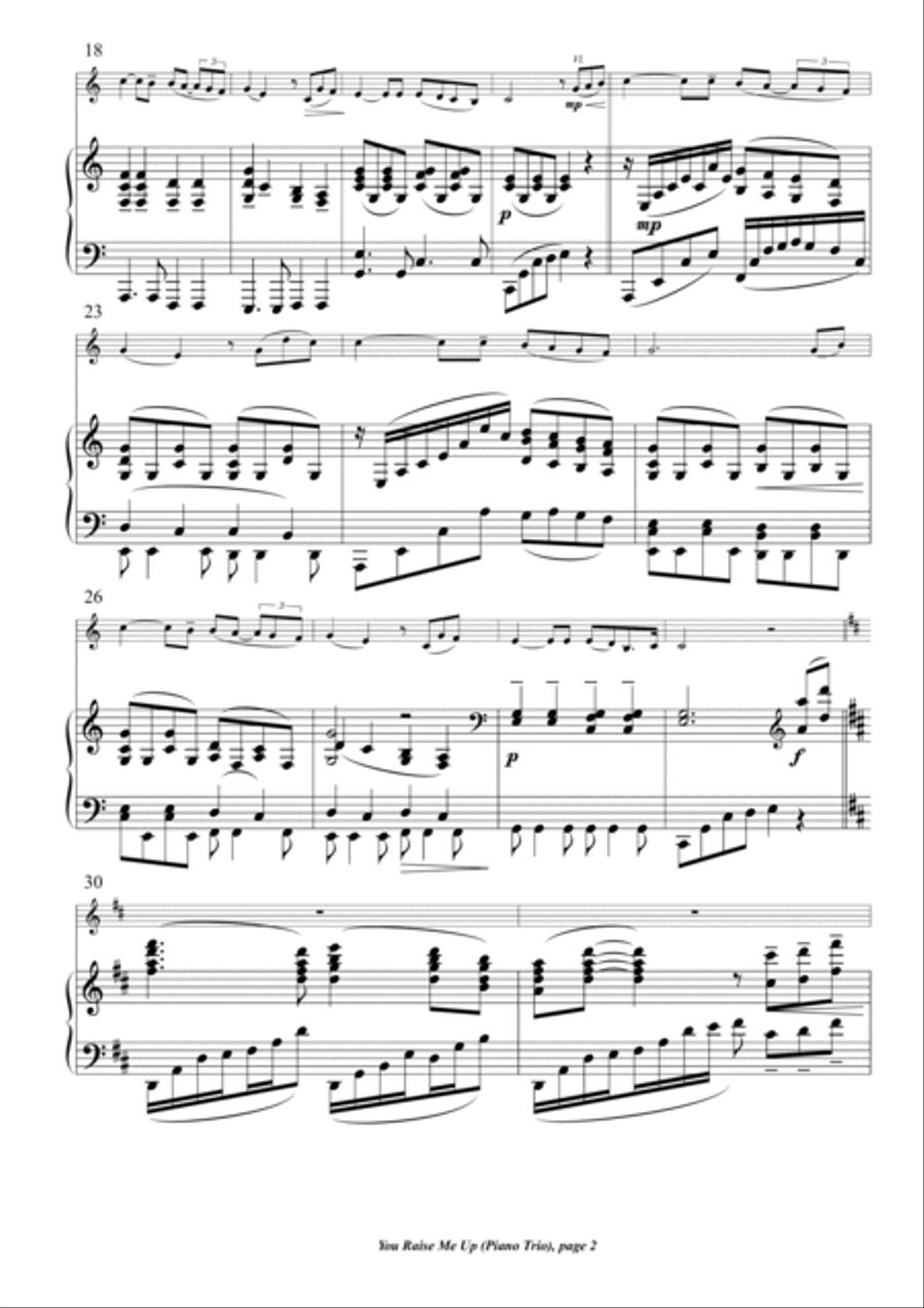 You Raise Me Up Piano Trio scores gallery preview page 2