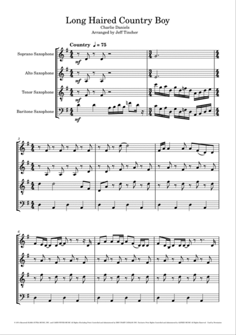 Long Haired Country Boy Long Haired Country Boy Woodwind Quartet scores gallery preview page 2