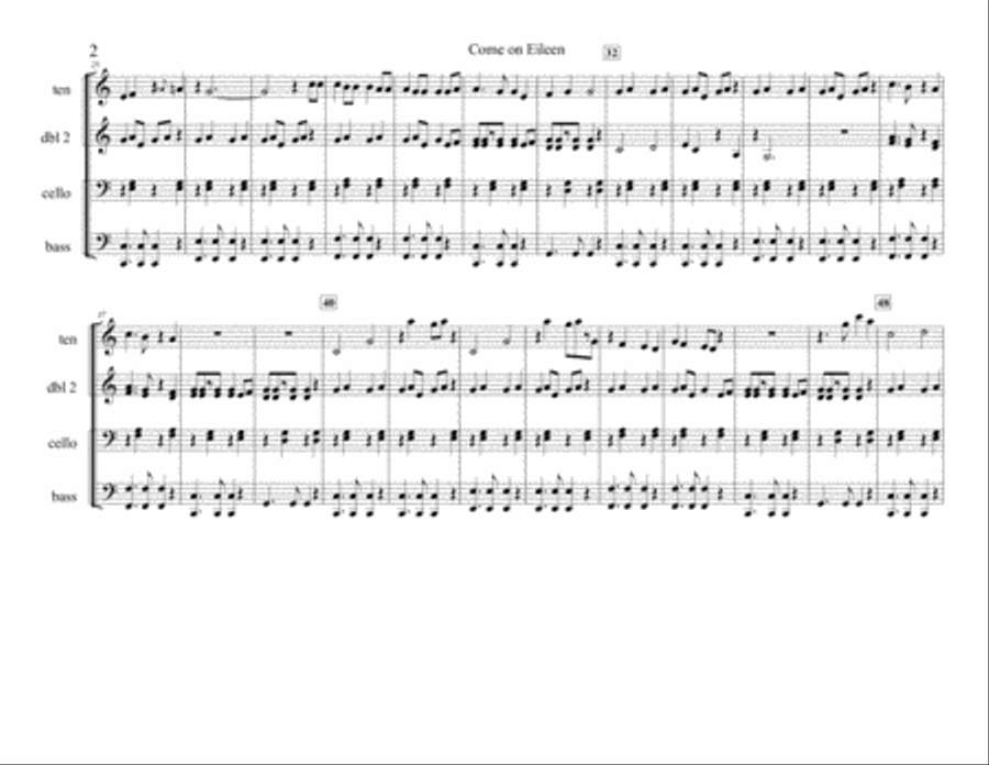 Come On Eileen Percussion Ensemble scores gallery preview page 2