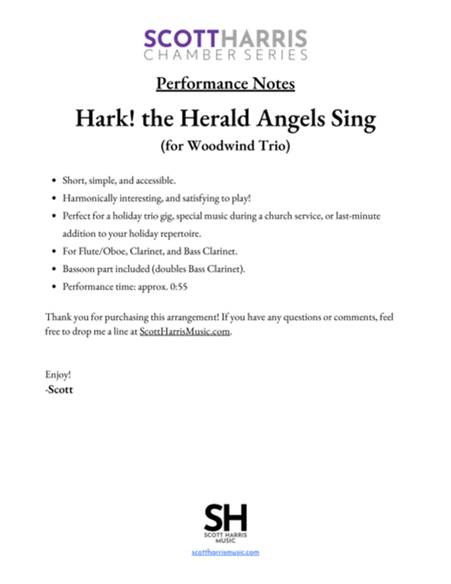 Hark! the Herald Angels Sing (for Woodwind Trio) image number null