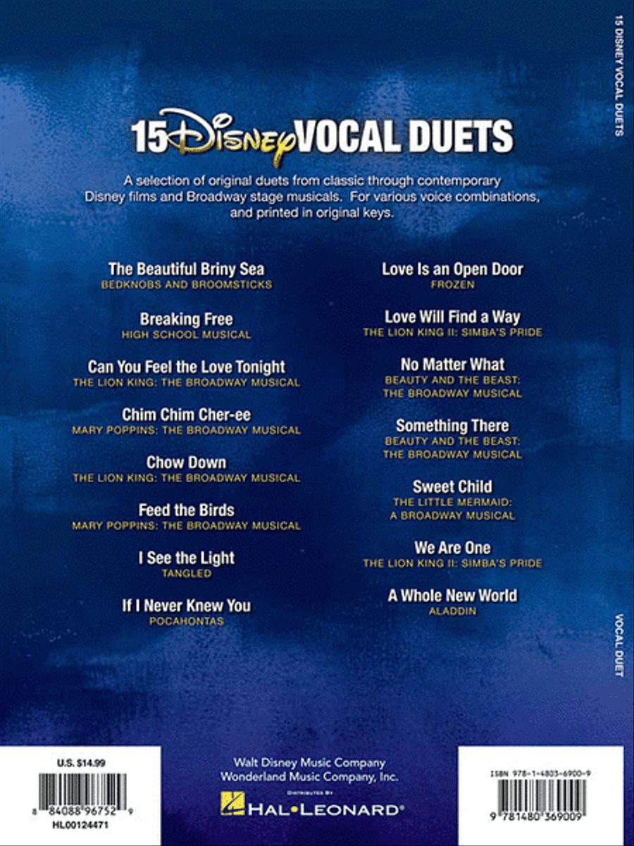 15 Disney Vocal Duets