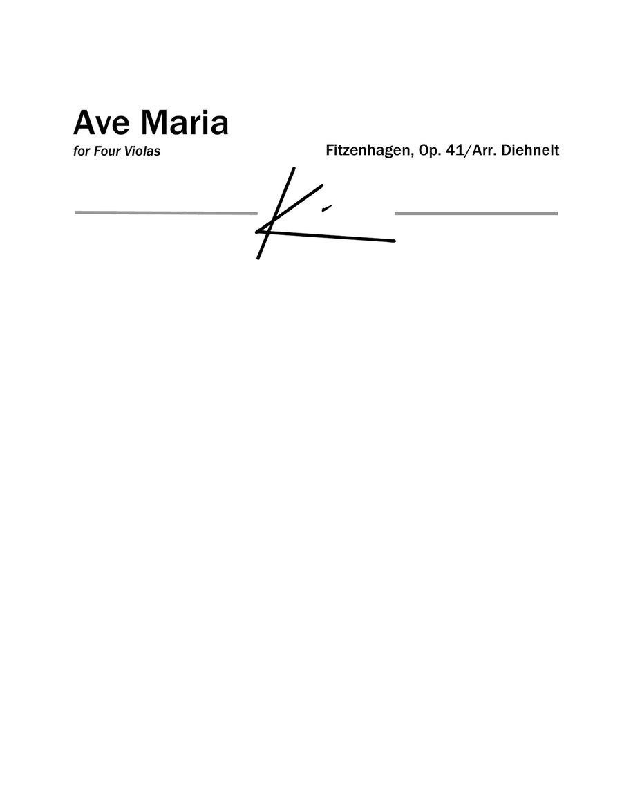Fitzenhagen: Ave Maria for 4 Violas (Arr. Diehnelt) Chamber Music scores gallery preview page 1