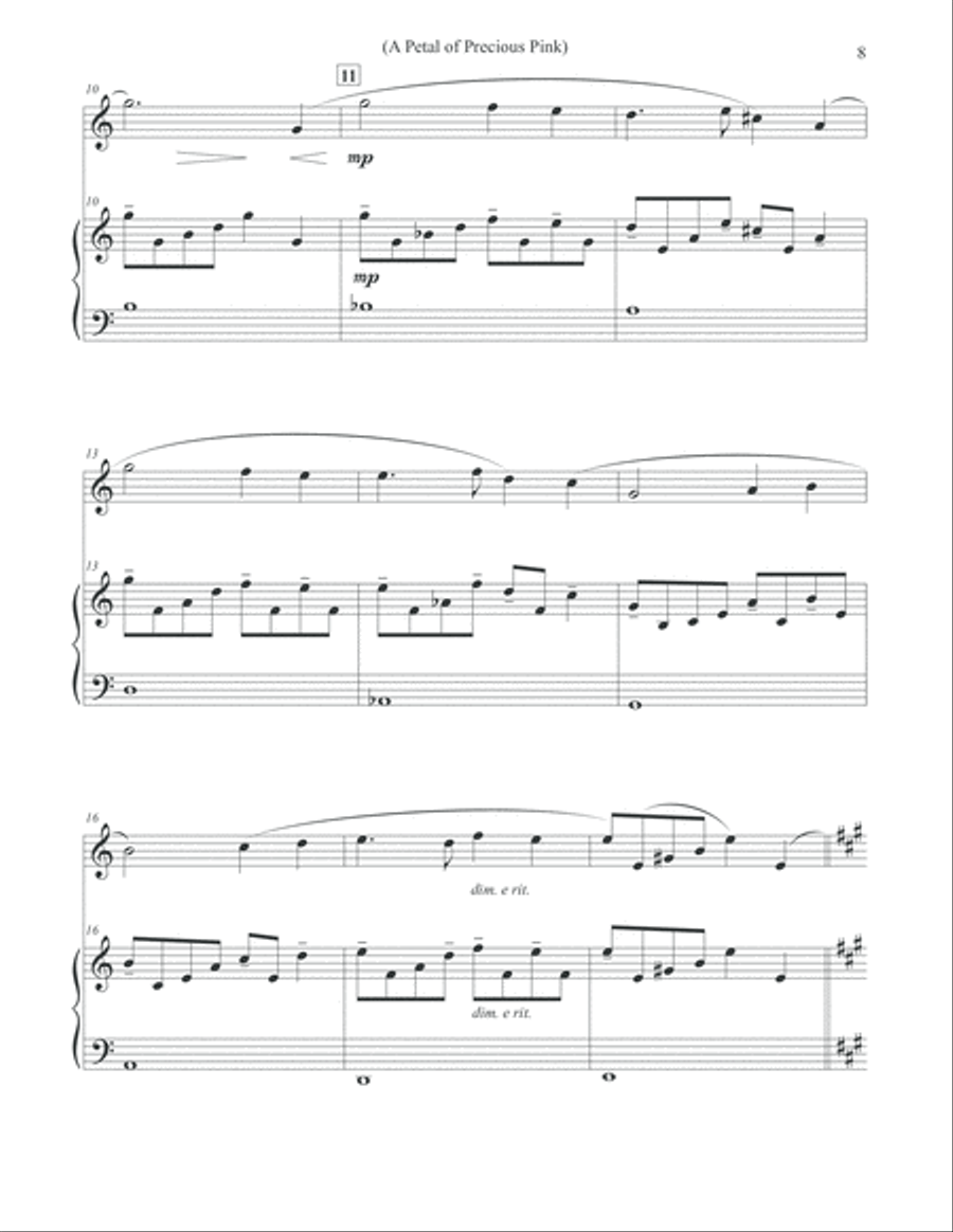 A Petal of Precious Pink - Flute & Piano Flute Solo scores gallery preview page 3