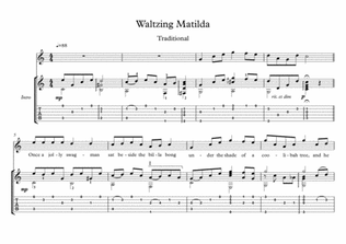 Book cover for Waltzing Matilda classical guitar solo