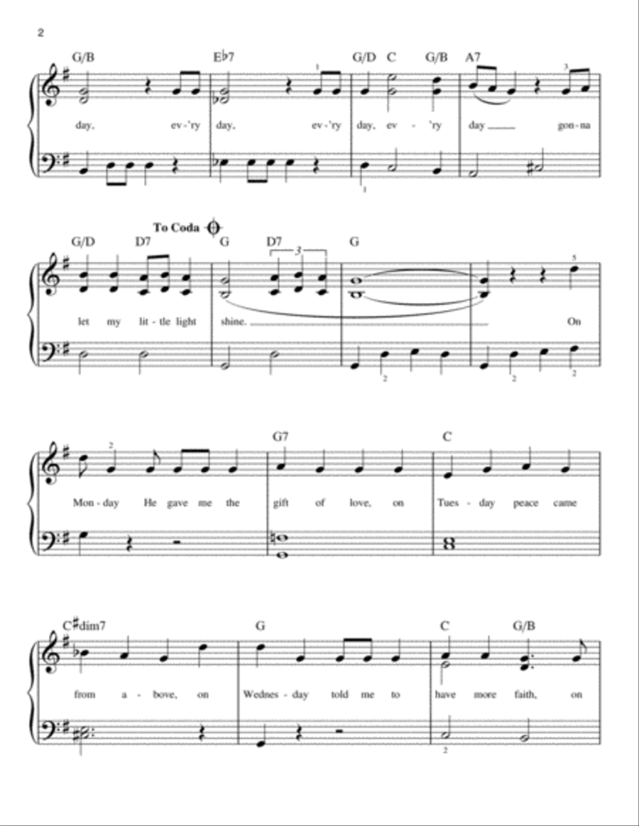 This Little Light Of Mine Easy Piano scores gallery preview page 2