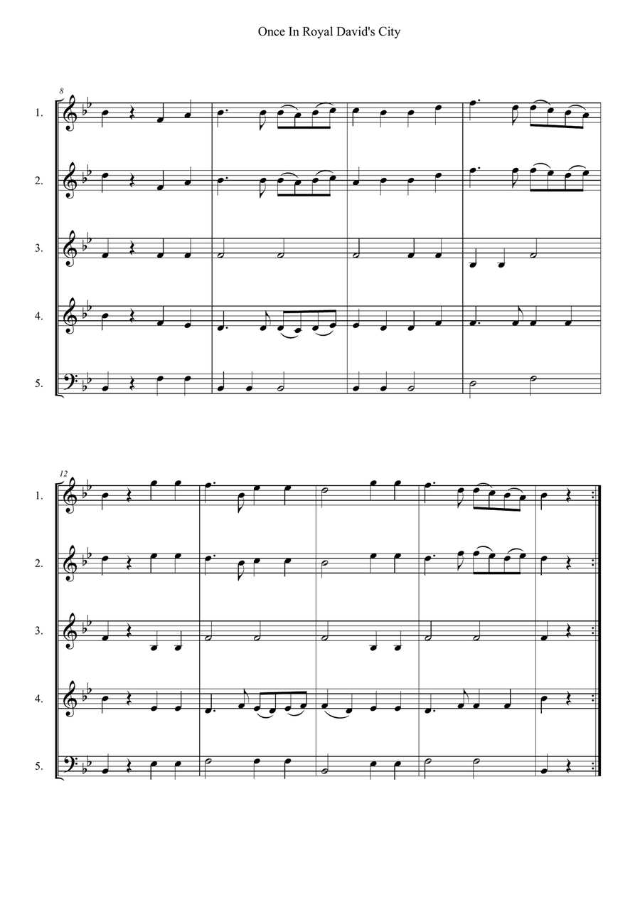 Once In Royal David's City Horn scores gallery preview page 2