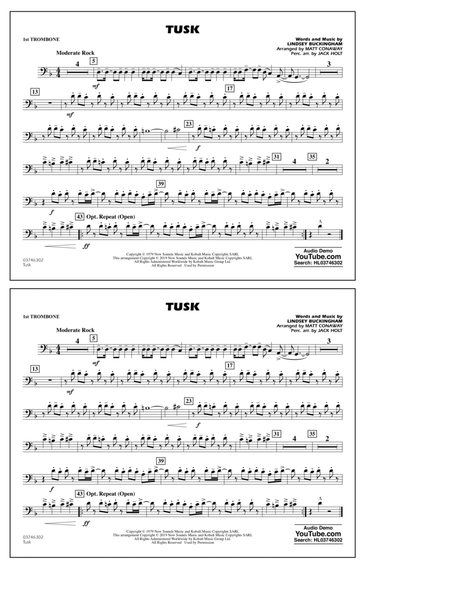 Tusk (arr. Matt Conaway) - 1st Trombone